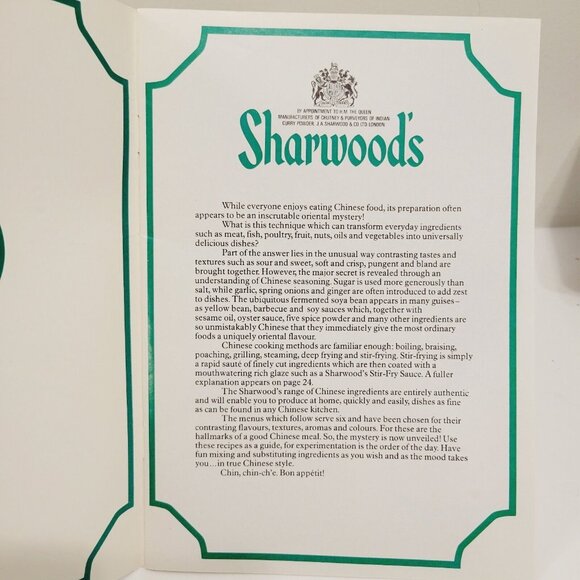 Vtg Sharwoods Chinese Food Chung Kuo Tsai Recipe Cookbook - Picture 2 of 5